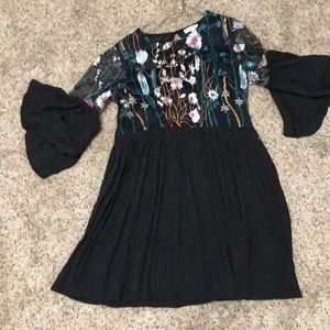 Black and flowered dress